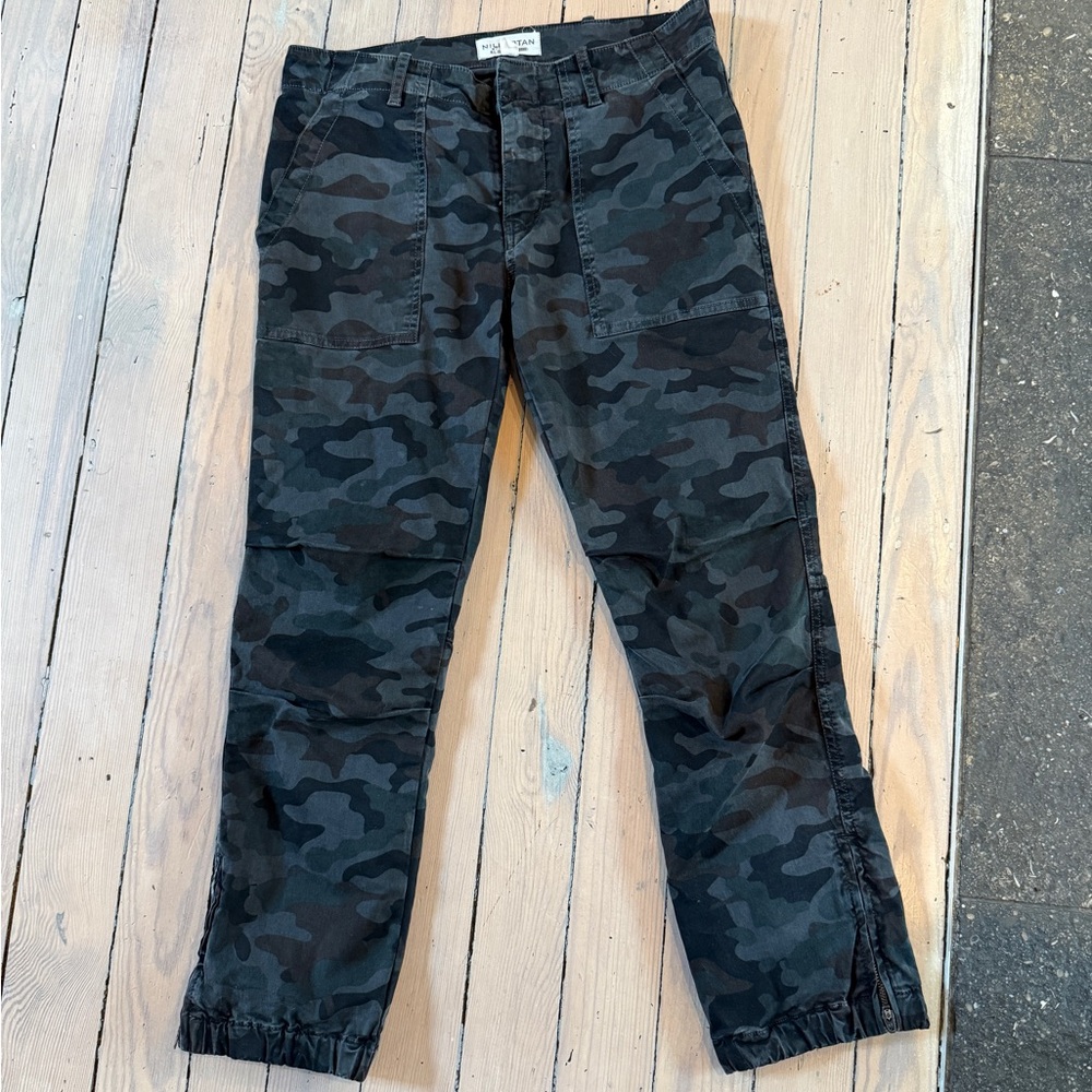 Nili Lotan Dark Gray Low Rise Camo  Pants